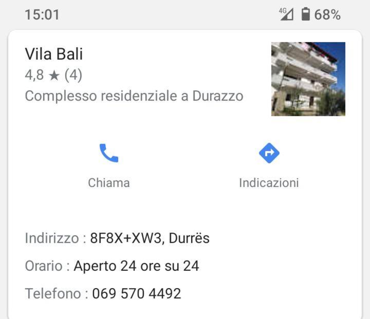 Vila Bali Durrës Exterior foto